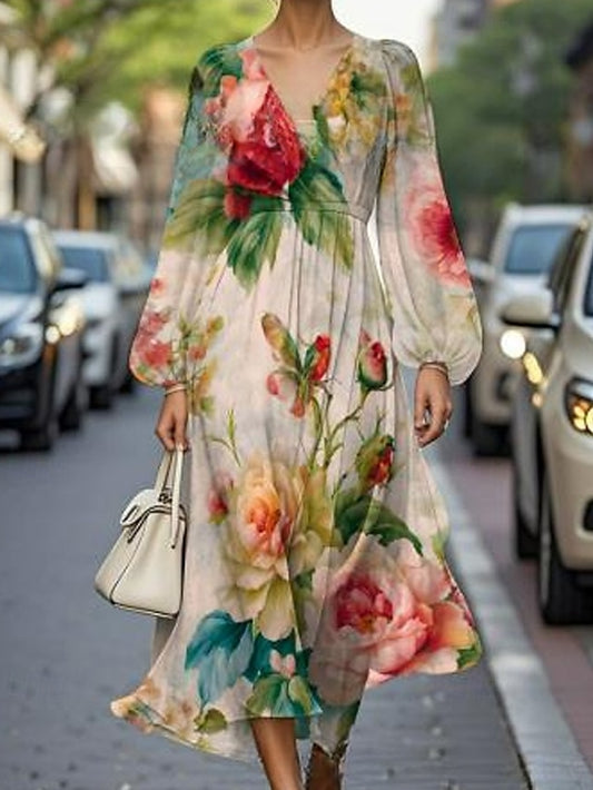 Women's Midi Dress Casual Dress Print Dress Elegant Fashion
