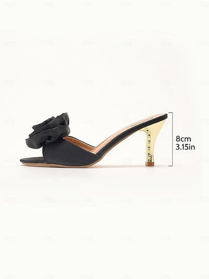 Wedding Gold Women's Heels and with Accents Satin Open-Toe