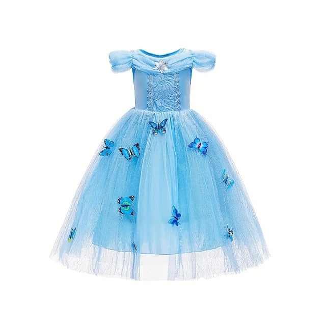 Princess Flower Frozen Party Elsa Dress Theme Girl Costume Tulle