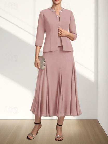 Bride Dress Mother Piece A-Line the Guest Wedding Elegant Two of