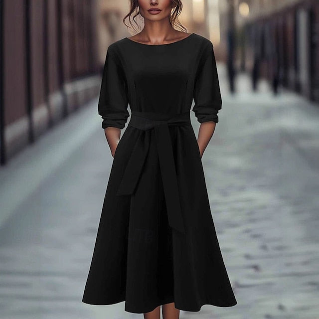 Women's Midi Dress Black Dress Casual Dress Elegant Fashion