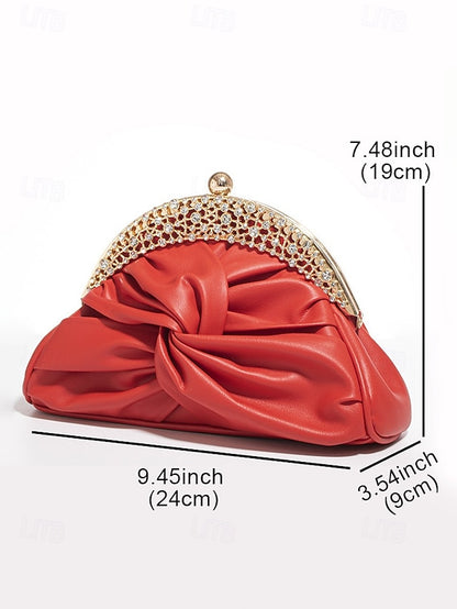 Evening Bag Clutch Faux Leather Rhinestone – Women's