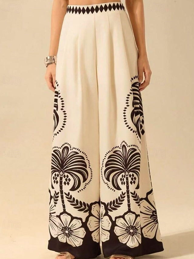 Women's Culottes Wide Leg Slacks Fashion Streetwear Full