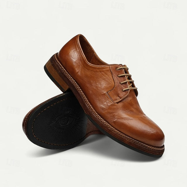 Goodyear Shoes Tan and Men's with Derby Leather Clean Welt