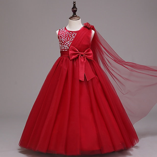 Colored Flower Girls' Solid Kids Girl Dress