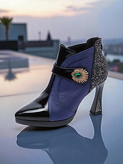 Glitter Women's High Boots Heel Ankle
