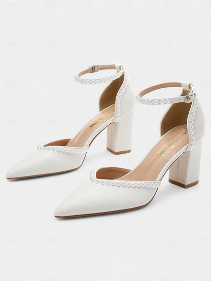 Heels Elegant Wedding Pearl-Embellished Women's