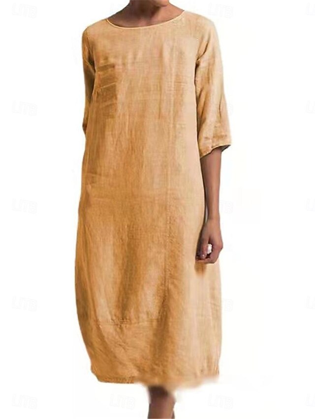 Women's Blue Light Blue Black Summer Spring Midi Dress 100%