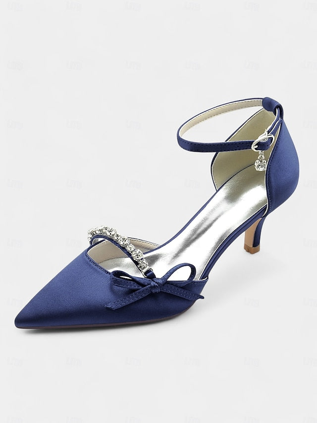 Heel Pointed-Toe Kitten Shoes – for Elegant Wedding Women