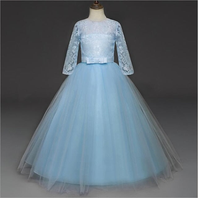 Lace Prom Girl Years 3-13 Kids Dress Princess Flower