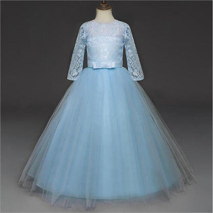 Lace Prom Girl Years 3-13 Kids Dress Princess Flower
