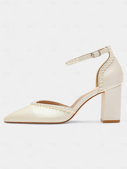 Heels Elegant Wedding Pearl-Embellished Women's