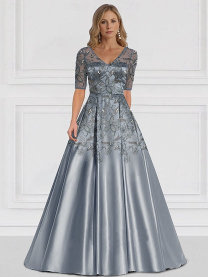 the Elegant Guest Bride Simple Mother A-Line Wedding Dress V of