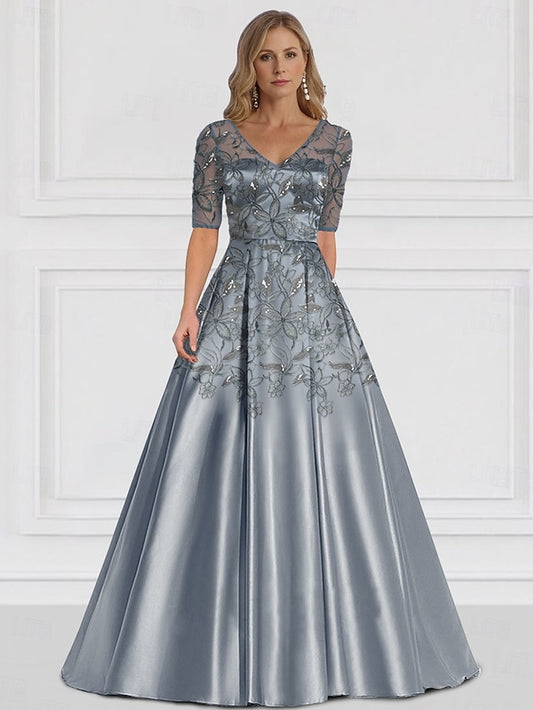 the Elegant Guest Bride Simple Mother A-Line Wedding Dress V of