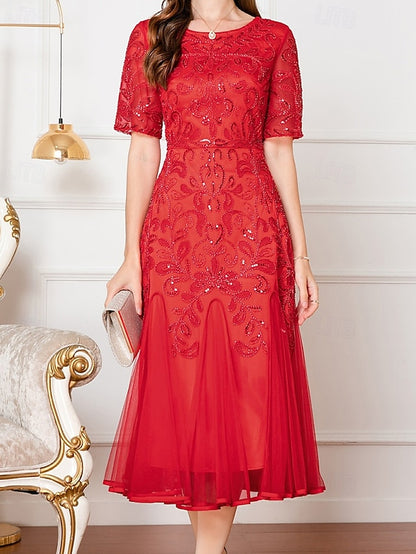 of Dress Vintage Elegant Beaded Bride A-Line Mother Party V the