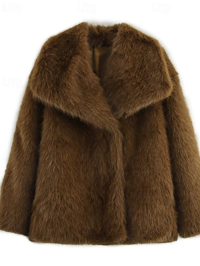 Furs Coat Fur Leathers Women's Warm Faux Comfortable