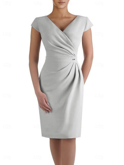 Elegant Sheath Wedding the of Mother Dress Guest Neck V Bride