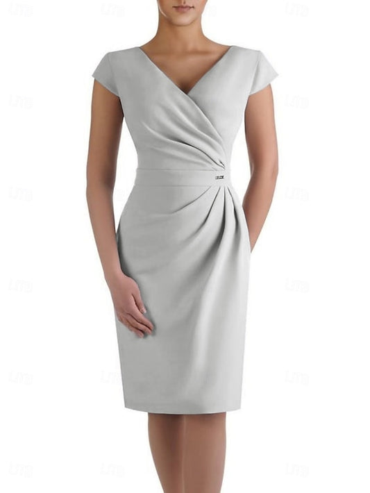 Elegant Sheath Wedding the of Mother Dress Guest Neck V Bride