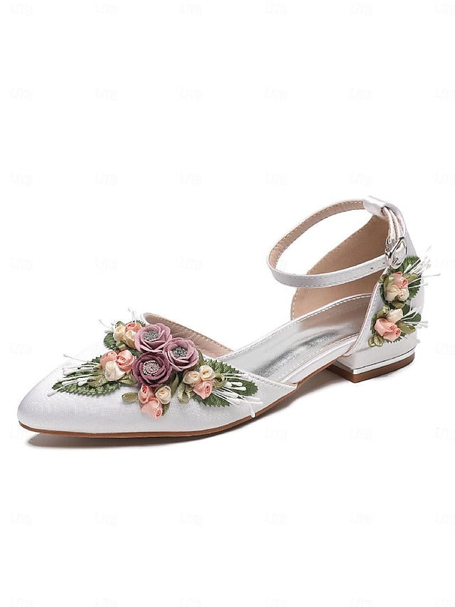 Clutch White – Floral with Shoes Flat Matching Embroidered