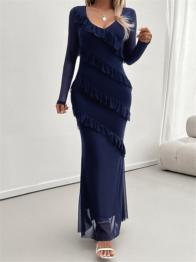 Women's Casual Dress Maxi Dress Ruffle Vacation Date