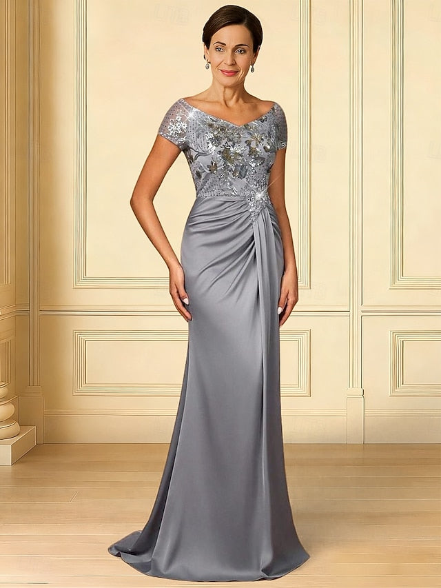 / Elegant Mermaid Bride Crew Neck Mother of Dress the Trumpet