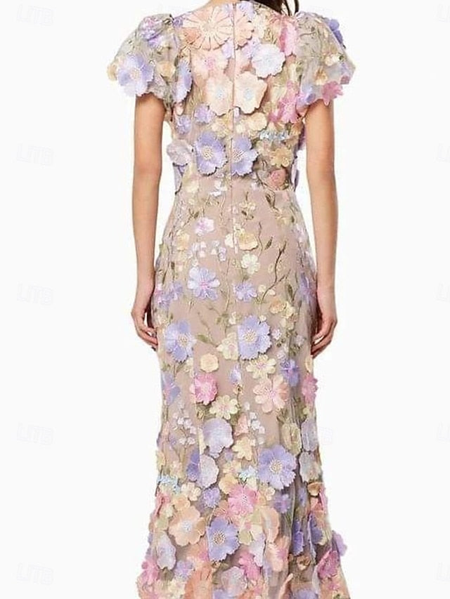 Mermaid Floral Embroidered Lace Dresses Elegant Dress Wedding