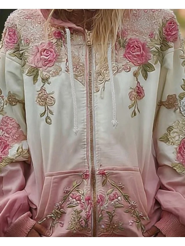 Women's 3D Print Vintage Boho Hoodie Patchwork Hoodie