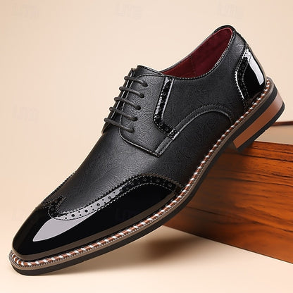 Faux Leather Shoes and White Oxford Wingtip Burgundy Men's