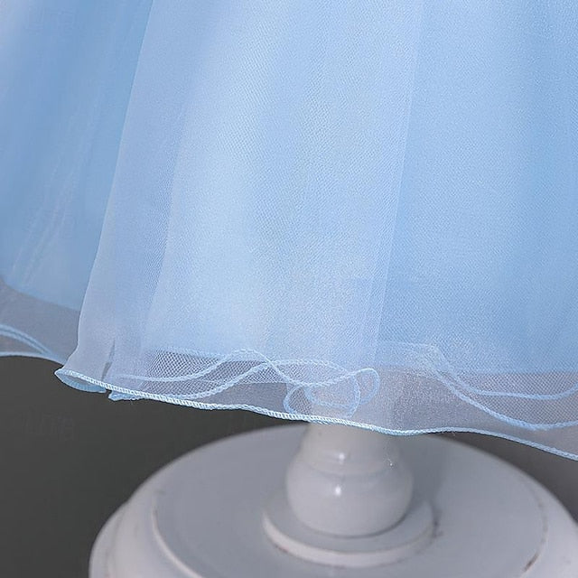 Sequin Girls' Wedding Dress Floral Sleeveless Kids Party