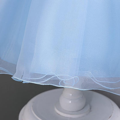 Sequin Girls' Wedding Dress Floral Sleeveless Kids Party