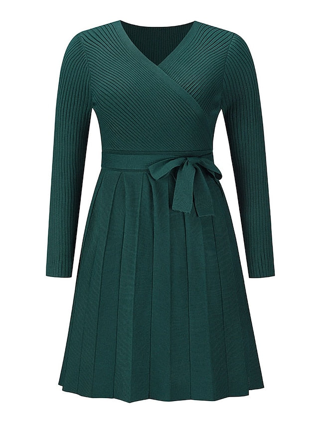 Women's Sweater Dress Knit Dress Jumper Dress Mini Dress