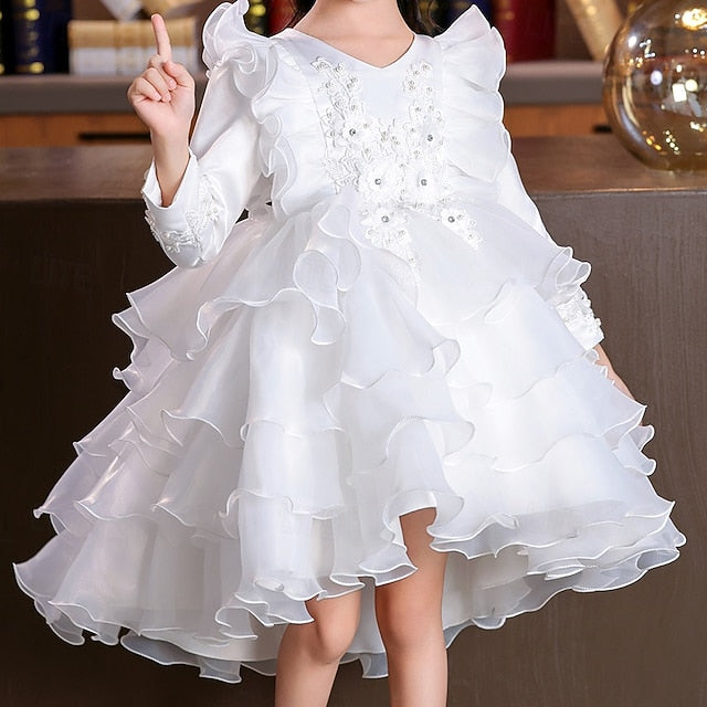 Flower Wedding Dress Kids Special Party Sleeve Girls' Long