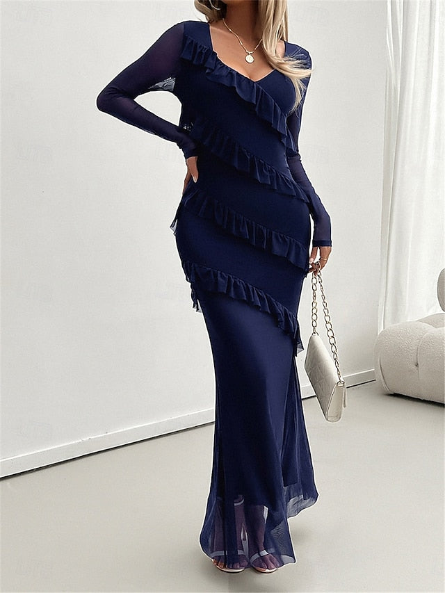 Women's Casual Dress Maxi Dress Ruffle Vacation Date