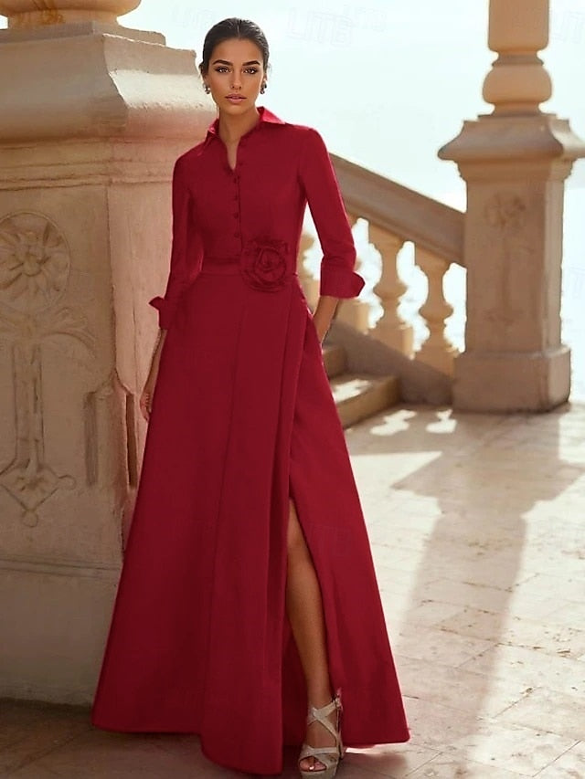 Dress Formal Length Gown Evening Wedding Floor A-Line Elegant