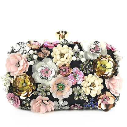 Flower Clutch – Evening Women's Floral Embellished 3D