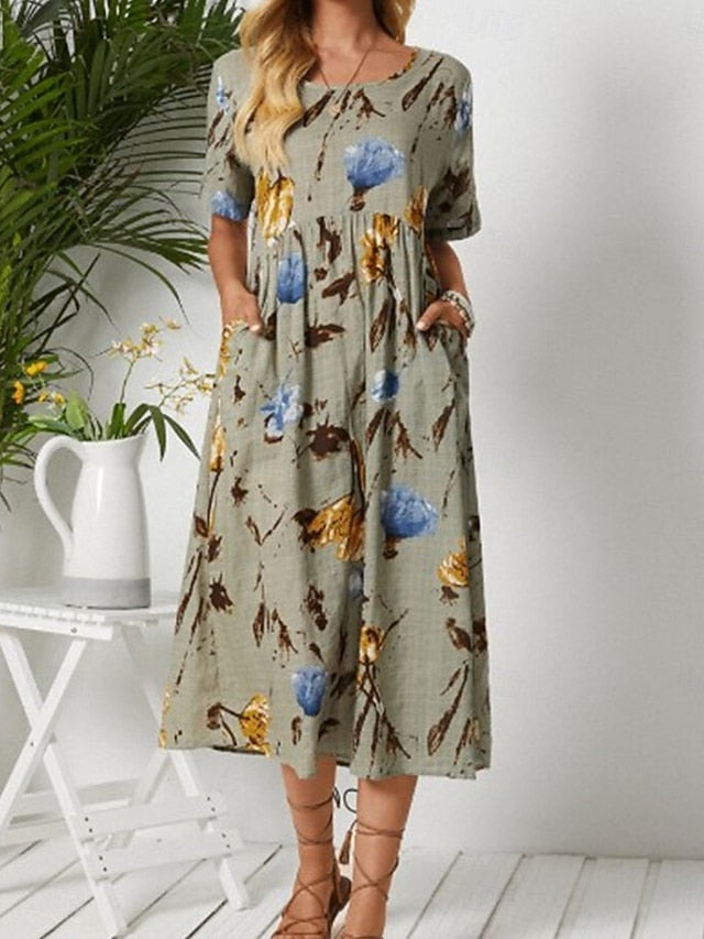 Women's Long Dress Maxi Dress Cotton Blend Casual Dress