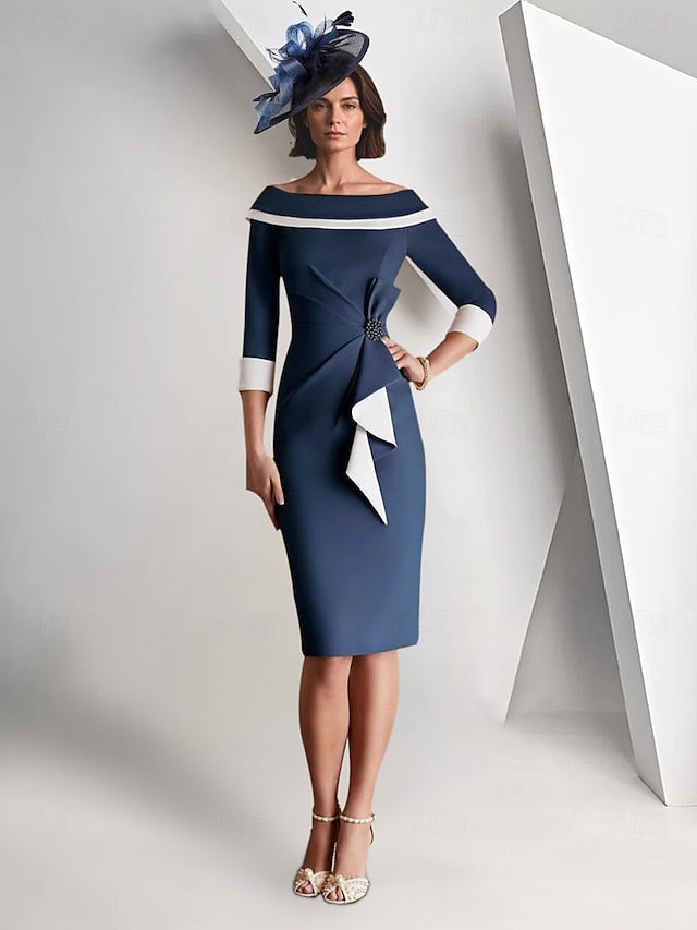 of Bride / the Elegant Column Mother Vintage Simple Sheath Dress