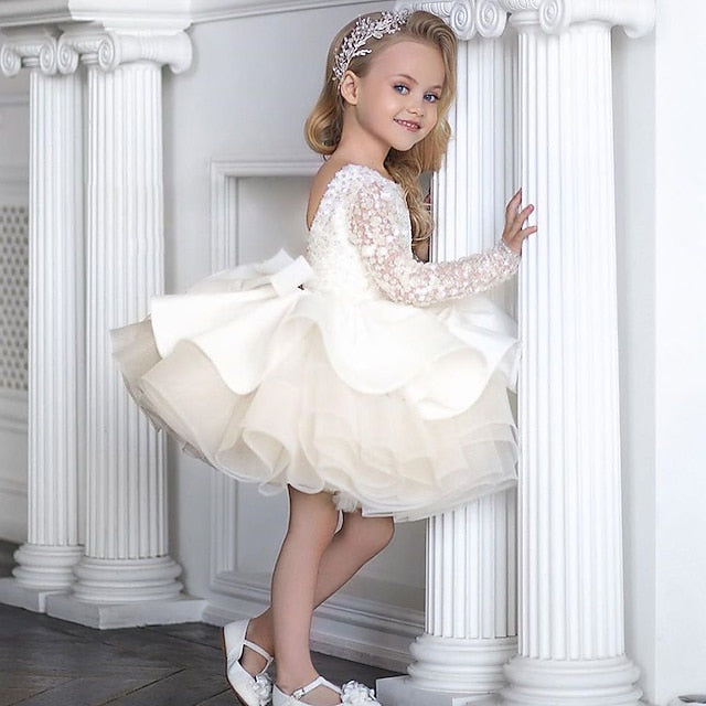 Flower Kids Girls' Dress Solid Party Girl's