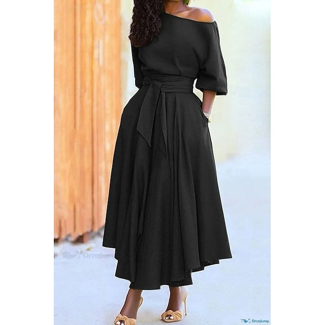 Women's Midi Dress Sheath Dress A Line Dress Fit And Flare