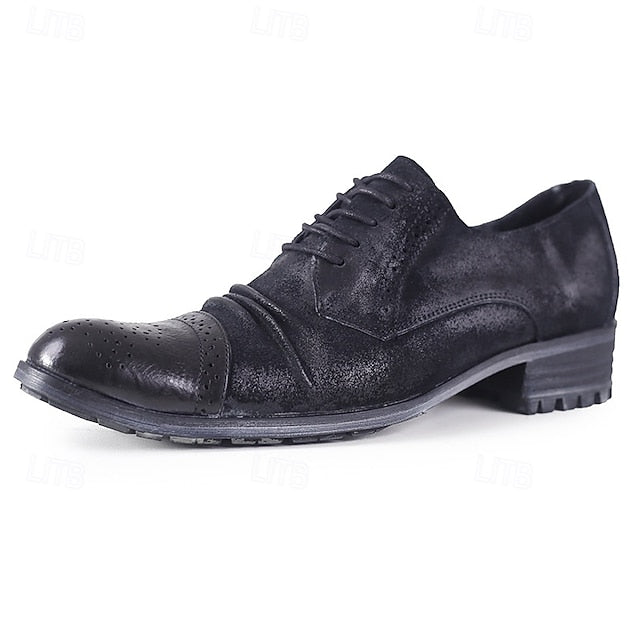 Leather Genuine Brogue Oxford Shoes Men's – Vintage