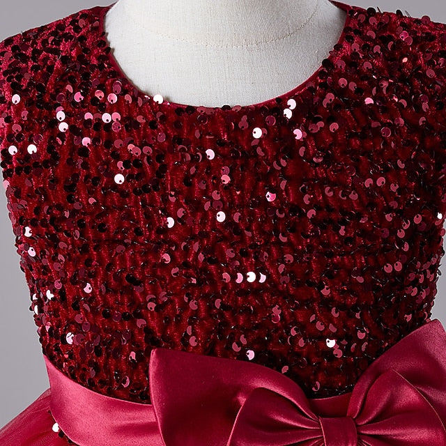 Dress Kids Festival Girls' Sleeveless Sequin Party Wedding