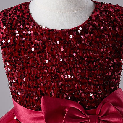Dress Kids Festival Girls' Sleeveless Sequin Party Wedding