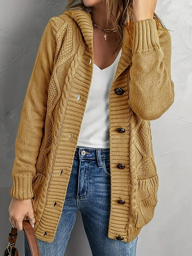 Women's Sweater Cardigan Streetwear Casual Solid Color