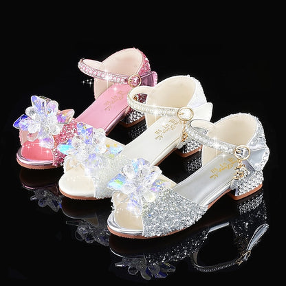 Girls' Shoes Glittery Crystal Flower Rhinestone