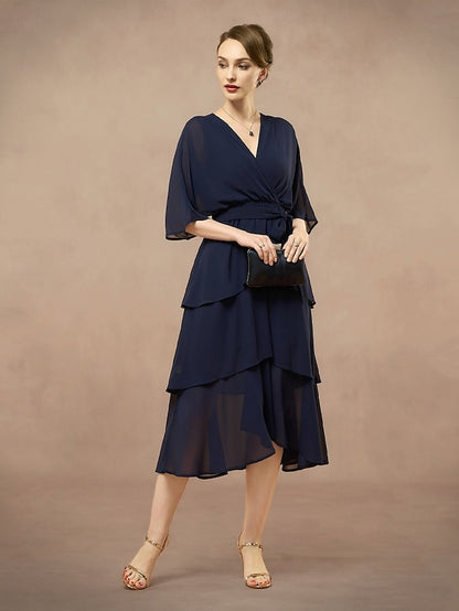 Dress the Length of Mother A-Line V Bride Floor Neck Elegant