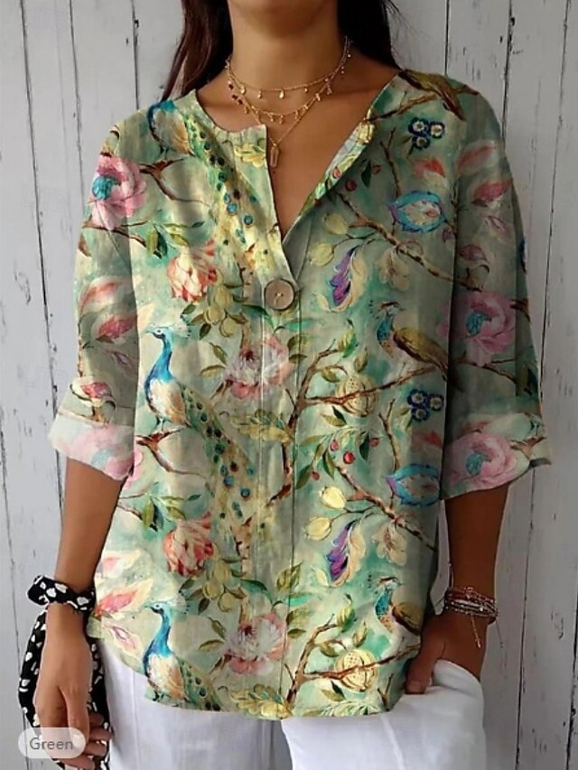 Women's Shirt Blouse Floral Graphic Active Stylish Long