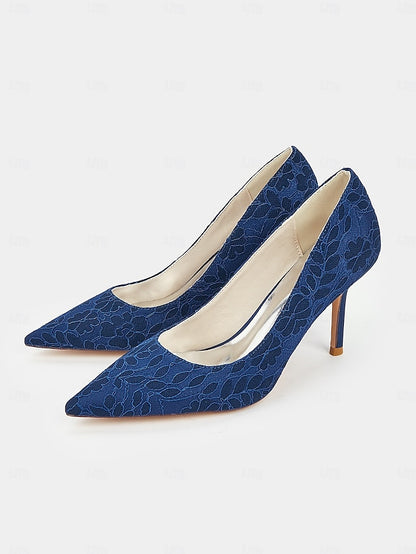 Pointed-Toe Lace-Embroidered Stiletto - Heels Women's