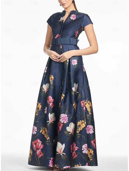 Wedding Dress Split Evening Floor A-Line Gown Formal High Guest