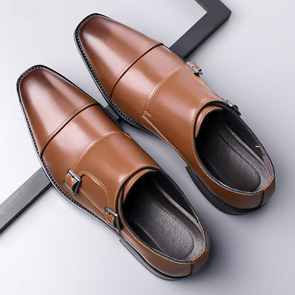 Shoes Men's Double – Dress Leather Monk Elegant Strap