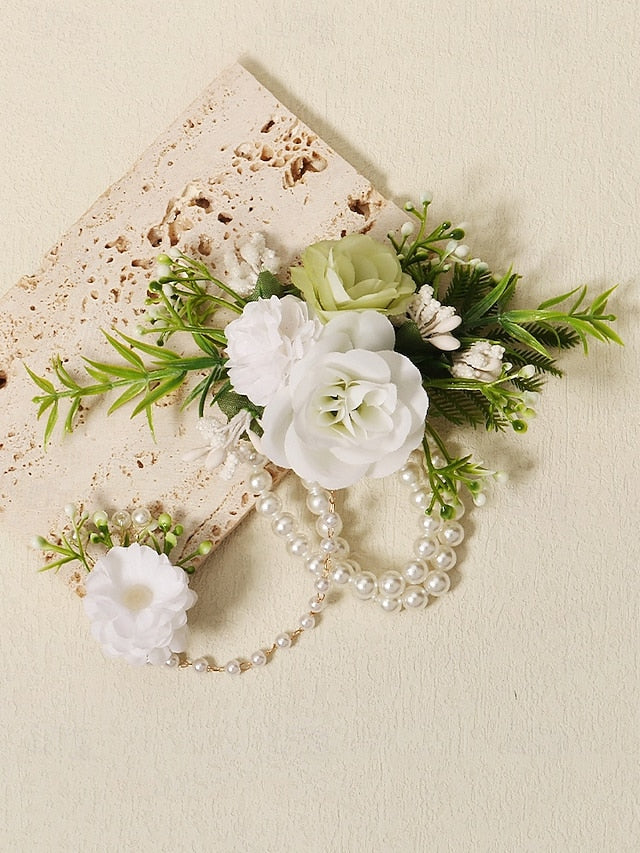 Pearls Set Elegant White Jewelry and Floral – Wrist Hand with